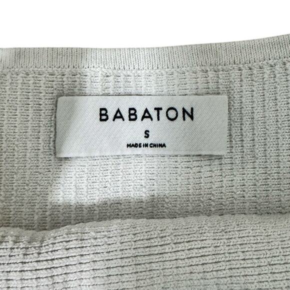 Aritzia Babaton White Ribbed Cropped Tank Top Small Sleeveless Knit Basic - Picture 2 of 5